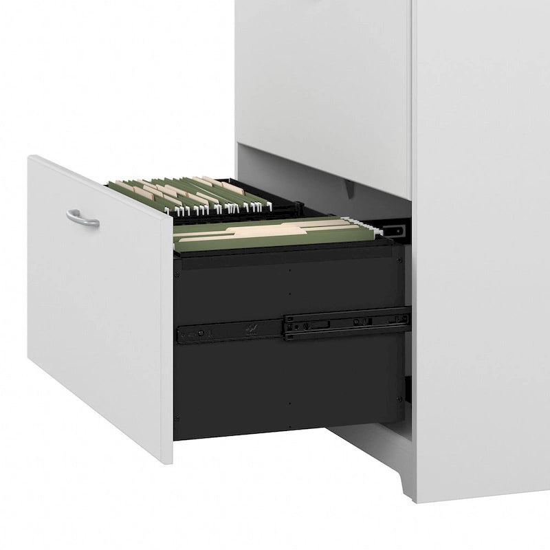Bureau d'angle en L Cabot 60W avec huche et classeur par