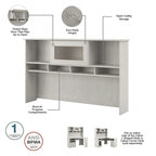 Bureau d'angle en L Cabot 60W avec huche et classeur par