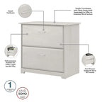Bureau d'angle en L Cabot 60W avec huche et classeur par