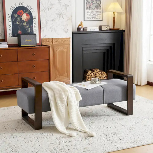 - Banc ottoman moderne rembourré Taylor Long avec design multifonctionnel