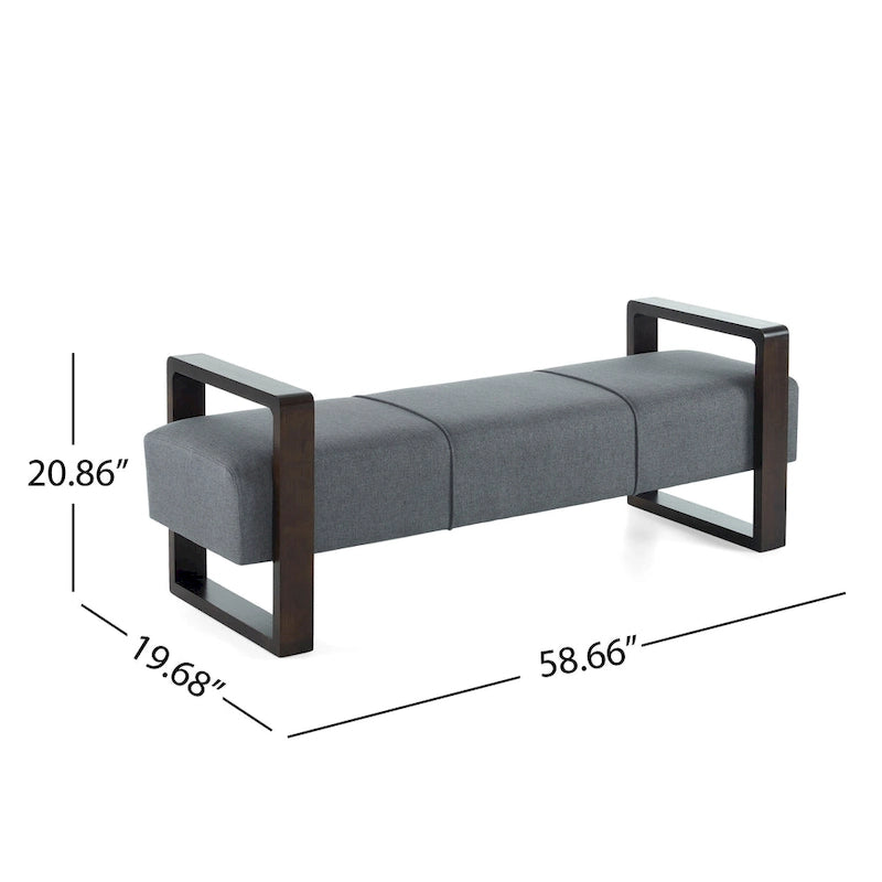 - Banc ottoman moderne rembourré Taylor Long avec design multifonctionnel