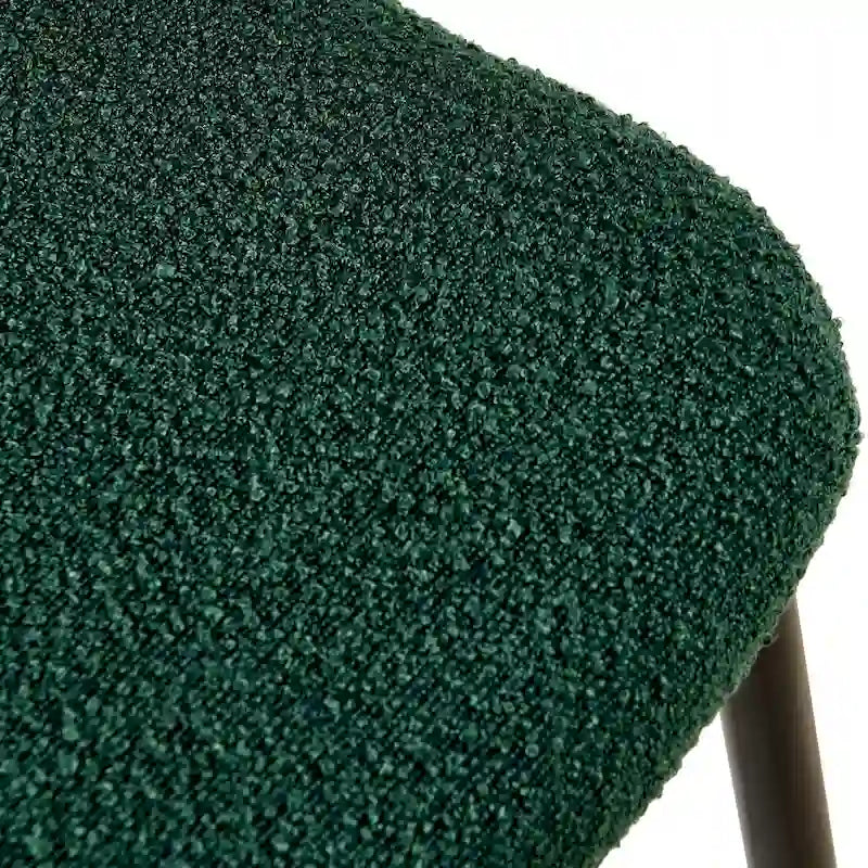 Chaises de salle à manger lot de 2, chaises en tissu bouclette avec dossier en rotin naturel