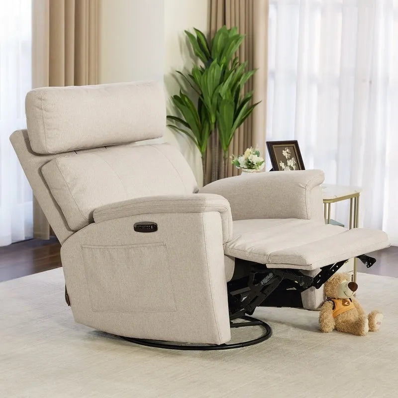 Fauteuil de maternité inclinable, pivotant et coulissant électrique en tissu PR601