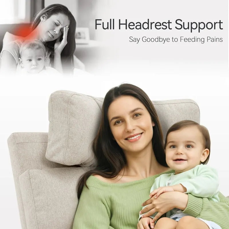 Fauteuil de maternité inclinable, pivotant et coulissant électrique en tissu PR601