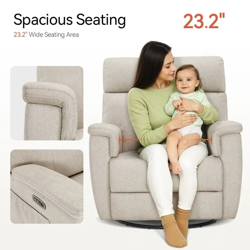 Fauteuil de maternité inclinable, pivotant et coulissant électrique en tissu PR601