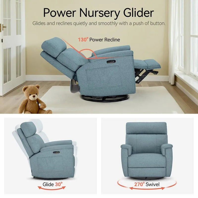 Fauteuil de maternité inclinable, pivotant et coulissant électrique en tissu PR601