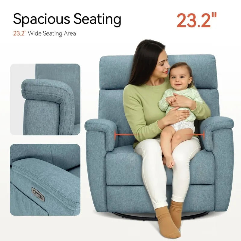 Fauteuil de maternité inclinable, pivotant et coulissant électrique en tissu PR601