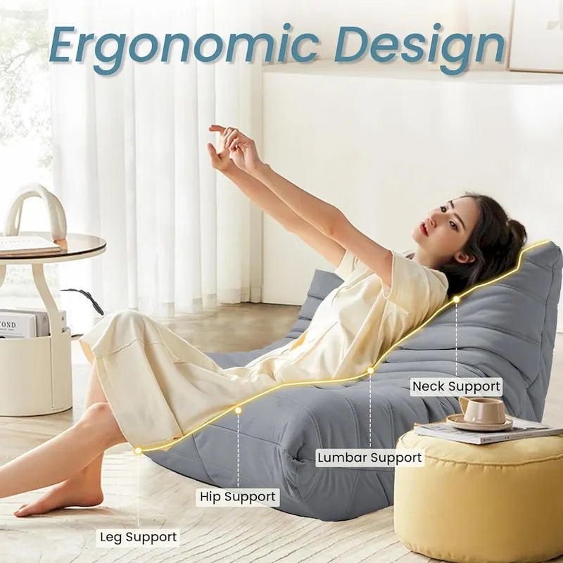 Pouf Canapé Togo - Chaise de Sol en Mousse à Mémoire 28D pour Adultes et Enfants, Fauteuil Léger en Similicuir Disponible en 5 Couleurs