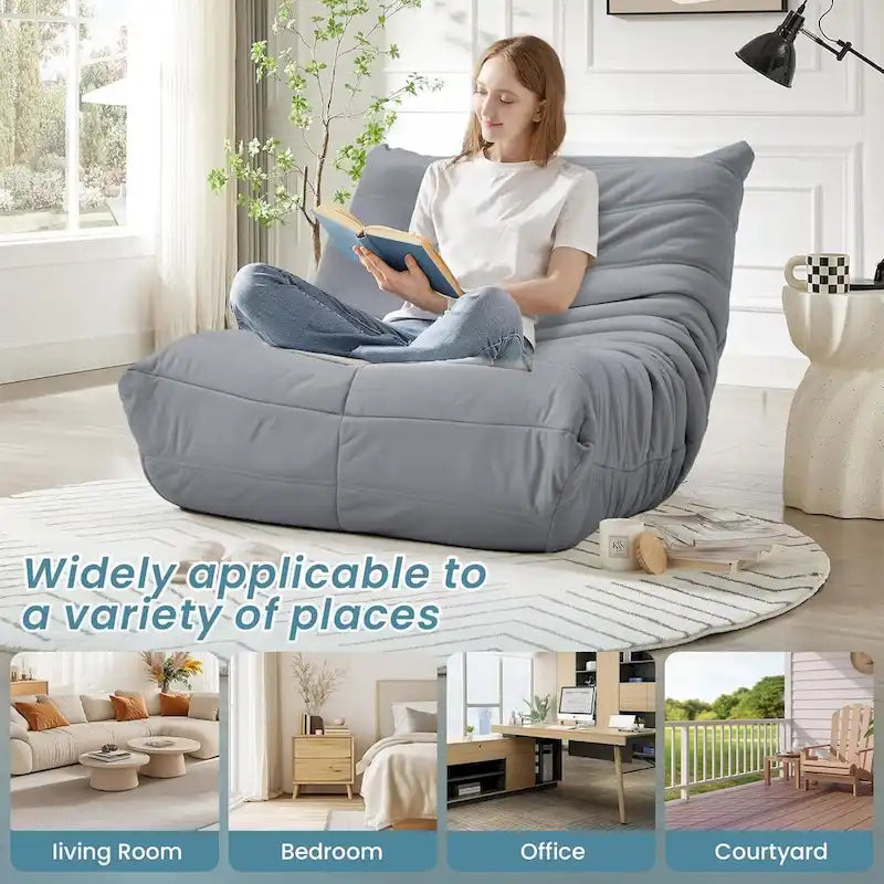 Pouf Canapé Togo - Chaise de Sol en Mousse à Mémoire 28D pour Adultes et Enfants, Fauteuil Léger en Similicuir Disponible en 5 Couleurs