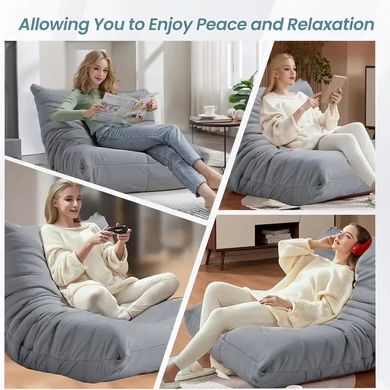 Pouf Canapé Togo - Chaise de Sol en Mousse à Mémoire 28D pour Adultes et Enfants, Fauteuil Léger en Similicuir Disponible en 5 Couleurs