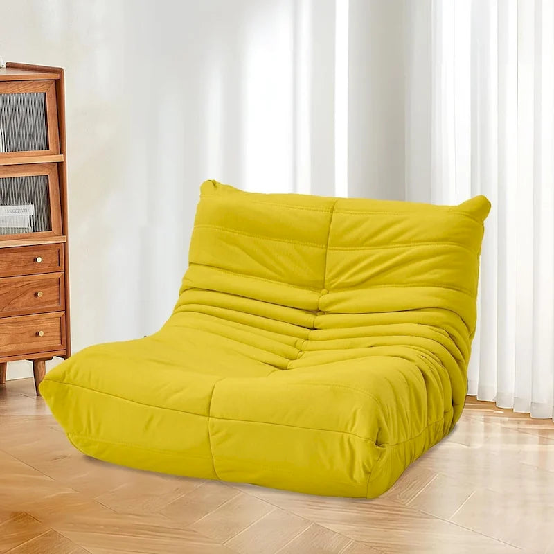 Pouf Canapé Togo - Chaise de Sol en Mousse à Mémoire 28D pour Adultes et Enfants, Fauteuil Léger en Similicuir Disponible en 5 Couleurs