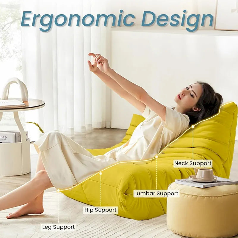 Pouf Canapé Togo - Chaise de Sol en Mousse à Mémoire 28D pour Adultes et Enfants, Fauteuil Léger en Similicuir Disponible en 5 Couleurs
