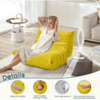 Pouf Canapé Togo - Chaise de Sol en Mousse à Mémoire 28D pour Adultes et Enfants, Fauteuil Léger en Similicuir Disponible en 5 Couleurs