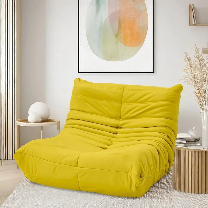 Pouf Canapé Togo - Chaise de Sol en Mousse à Mémoire 28D pour Adultes et Enfants, Fauteuil Léger en Similicuir Disponible en 5 Couleurs