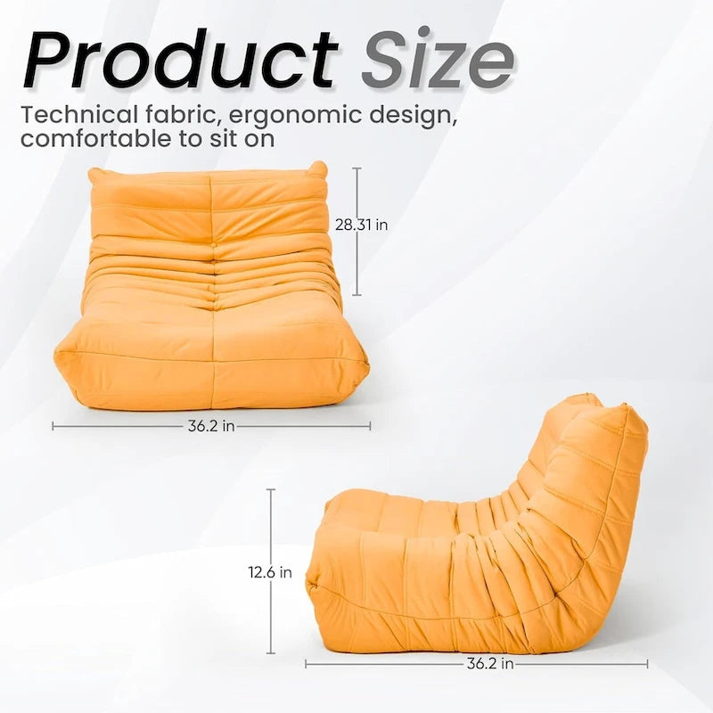 Pouf Canapé Togo - Chaise de Sol en Mousse à Mémoire 28D pour Adultes et Enfants, Fauteuil Léger en Similicuir Disponible en 5 Couleurs