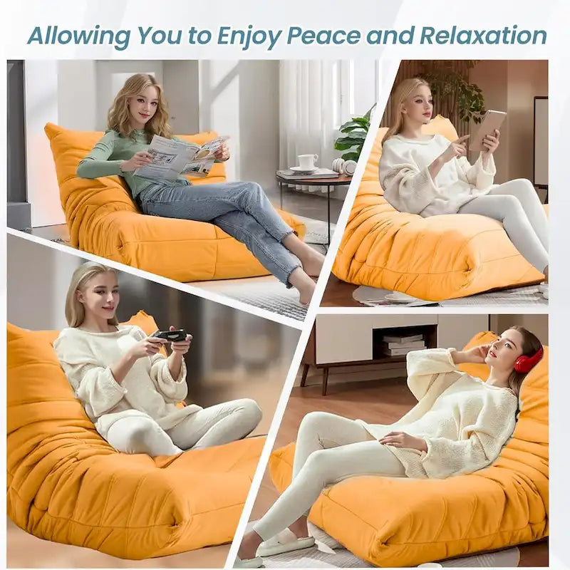 Pouf Canapé Togo - Chaise de Sol en Mousse à Mémoire 28D pour Adultes et Enfants, Fauteuil Léger en Similicuir Disponible en 5 Couleurs