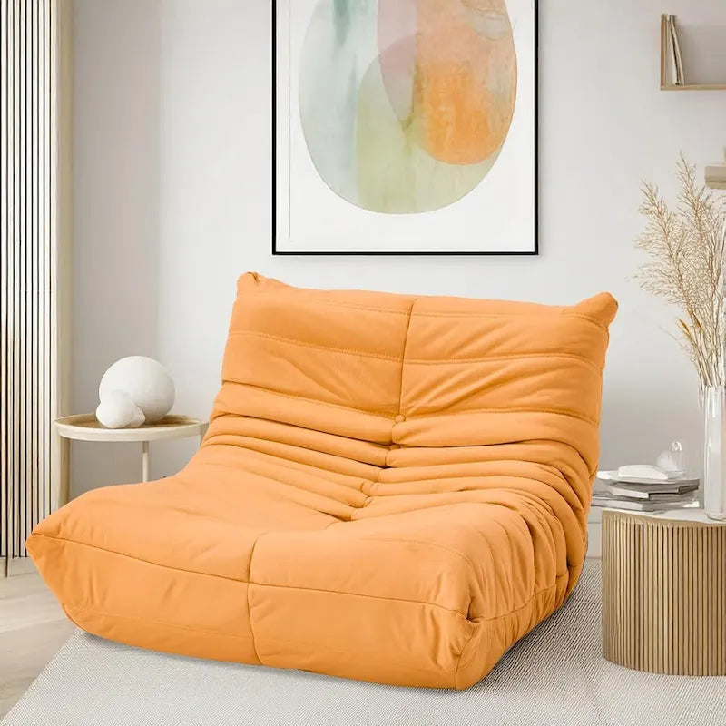 Pouf Canapé Togo - Chaise de Sol en Mousse à Mémoire 28D pour Adultes et Enfants, Fauteuil Léger en Similicuir Disponible en 5 Couleurs