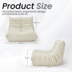 Pouf Canapé Togo - Chaise de Sol en Mousse à Mémoire 28D pour Adultes et Enfants, Fauteuil Léger en Similicuir Disponible en 5 Couleurs