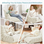 Pouf Canapé Togo - Chaise de Sol en Mousse à Mémoire 28D pour Adultes et Enfants, Fauteuil Léger en Similicuir Disponible en 5 Couleurs