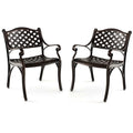   2/4 PCS Cast Aluminum Patio Chairs Set of 2 All Weather