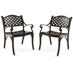   2/4 PCS Cast Aluminum Patio Chairs Set of 2 All Weather