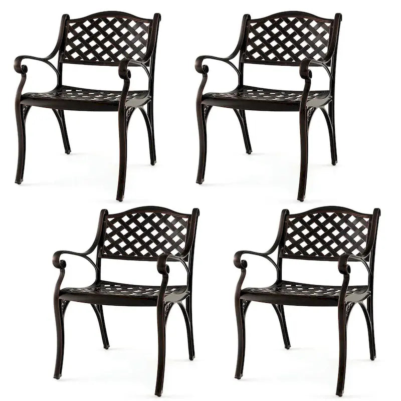 Lot de 2/4 chaises de patio en aluminium moulé, ensemble de 2, tout temps