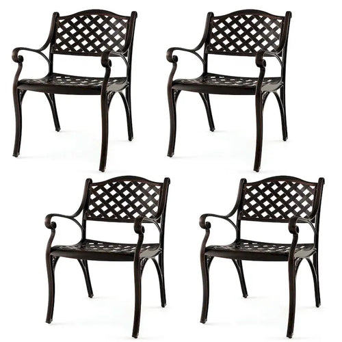 Lot de 2/4 chaises de patio en aluminium moulé, ensemble de 2, tout temps