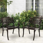 Lot de 2/4 chaises de patio en aluminium moulé, ensemble de 2, tout temps