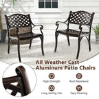Lot de 2/4 chaises de patio en aluminium moulé, ensemble de 2, tout temps