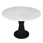 Table basse Riko, plateau en marbre blanc sur piètement moderne en fer, table ronde, 27
