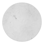 Table basse Riko, plateau en marbre blanc sur piètement moderne en fer, table ronde, 27