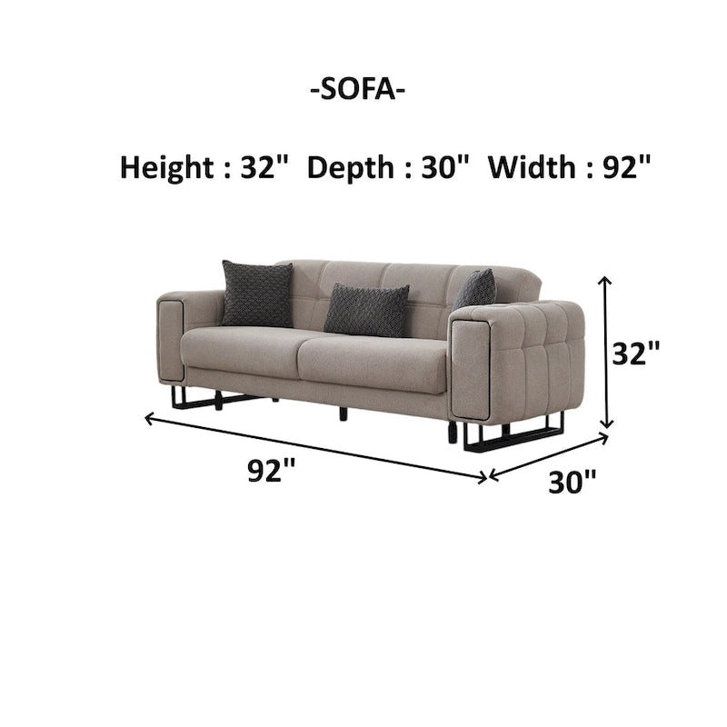 Arvento Ensembles de salon 2 pièces 1 Canapé 1 Causeuse