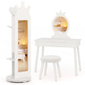 Coiffeuse enfant princesse et tabouret de maquillage avec