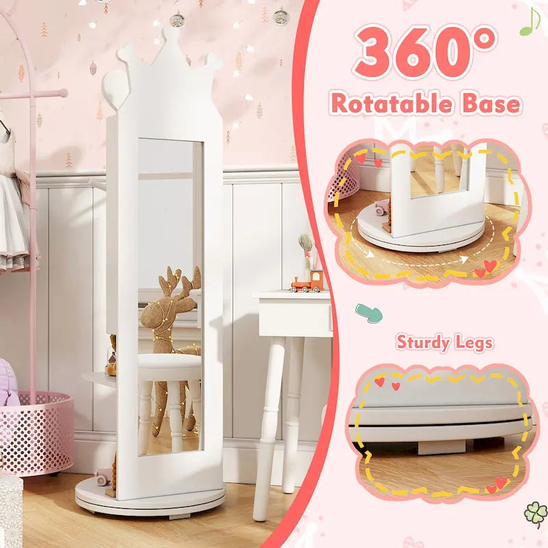 Coiffeuse enfant princesse et tabouret de maquillage avec