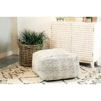 Pouf de sol rembourré carré Landry crème