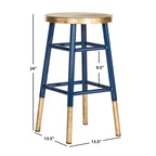   Celine 24-inch Navy/ Gold Counter Stool - 13.5 x 13.5 x 24 - 14Wx14Dx24H