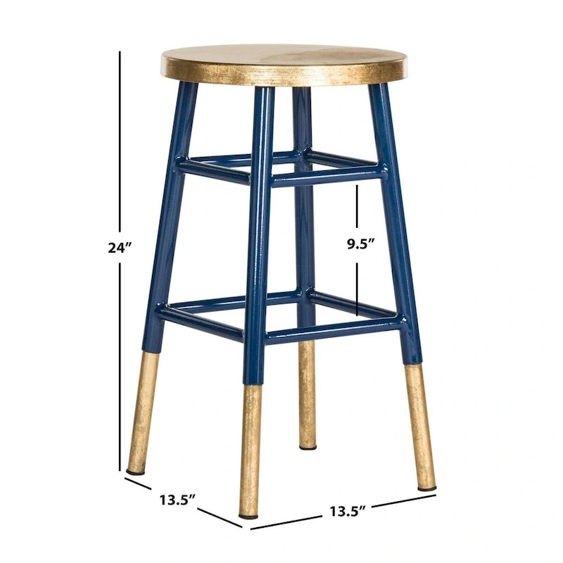   Celine 24-inch Navy/ Gold Counter Stool - 13.5 x 13.5 x 24 - 14Wx14Dx24H