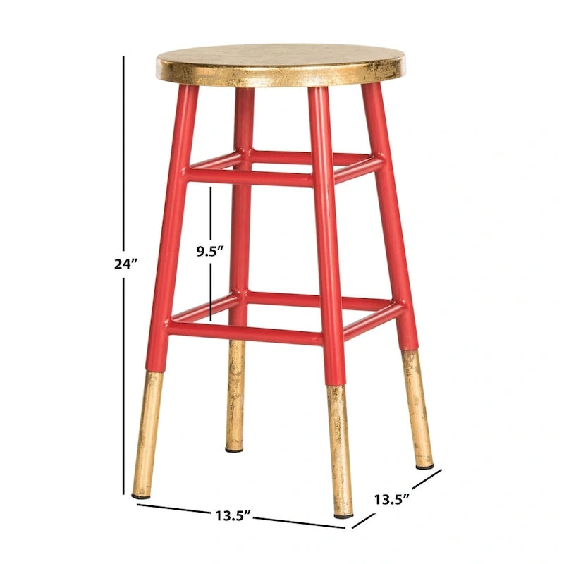 Tabouret de comptoir Céline 24 pouces marine/or - 13,5 x 13,5 x 24 - 14lx14px24h