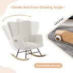 Javlergo Fauteuil à bascule Teddy rembourré 2 pièces avec poches de rangement Fauteuils à bascule d'appoint modernes Fauteuil latéral confortable