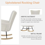 Javlergo Fauteuil à bascule Teddy rembourré 2 pièces avec poches de rangement Fauteuils à bascule d'appoint modernes Fauteuil latéral confortable