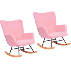 Javlergo Fauteuil à bascule Teddy rembourré 2 pièces avec poches de rangement Fauteuils à bascule d'appoint modernes Fauteuil latéral confortable