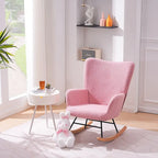 Javlergo Fauteuil à bascule Teddy rembourré 2 pièces avec poches de rangement Fauteuils à bascule d'appoint modernes Fauteuil latéral confortable