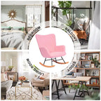 Javlergo Fauteuil à bascule Teddy rembourré 2 pièces avec poches de rangement Fauteuils à bascule d'appoint modernes Fauteuil latéral confortable