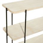 Console 2 étagères en bois avec pieds fins en métal noir - Beige - Décor Roche River - 14L x 40P x 32H