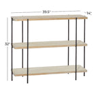Console 2 étagères en bois avec pieds fins en métal noir - Beige - Décor Roche River - 14L x 40P x 32H
