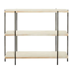 Console 2 étagères en bois avec pieds fins en métal noir - Beige - Décor Roche River - 14L x 40P x 32H