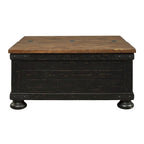 Table basse relevable carrée décontractée Valebeck noire/marron - 91 cm L x 91 cm P x 46 cm H