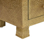 Table de chevet Upson faite à la main, style bohème, 3 tiroirs, par