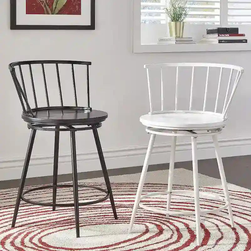 Olix Windsor Swivel Counter Stools with Low Back (Set of 2) by  