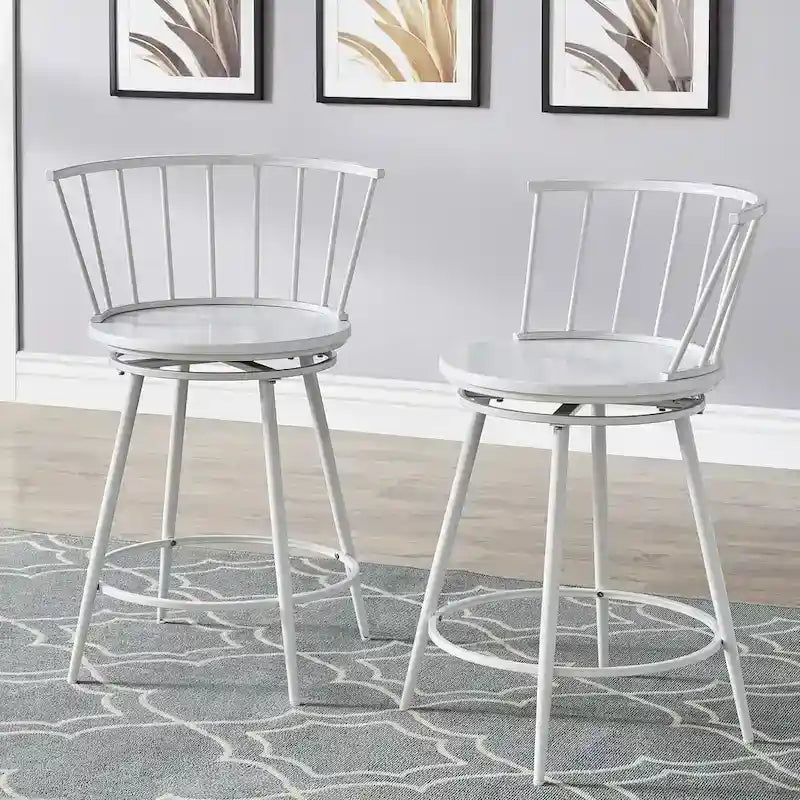 Tabourets de comptoir pivotants à dossier bas Olix Windsor (lot de 2) par